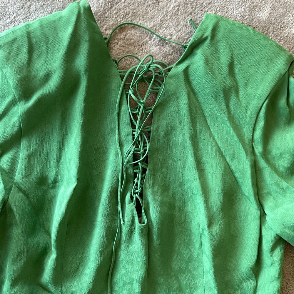 Brand New Never Worn! Lace Up Dress in Green - Picture 8 of 8